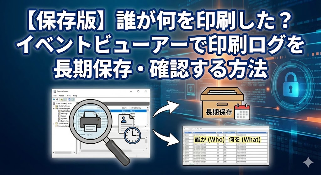 【保存版】誰が何を印刷した？イベントビューアーで印刷ログを長期保存・確認する方法