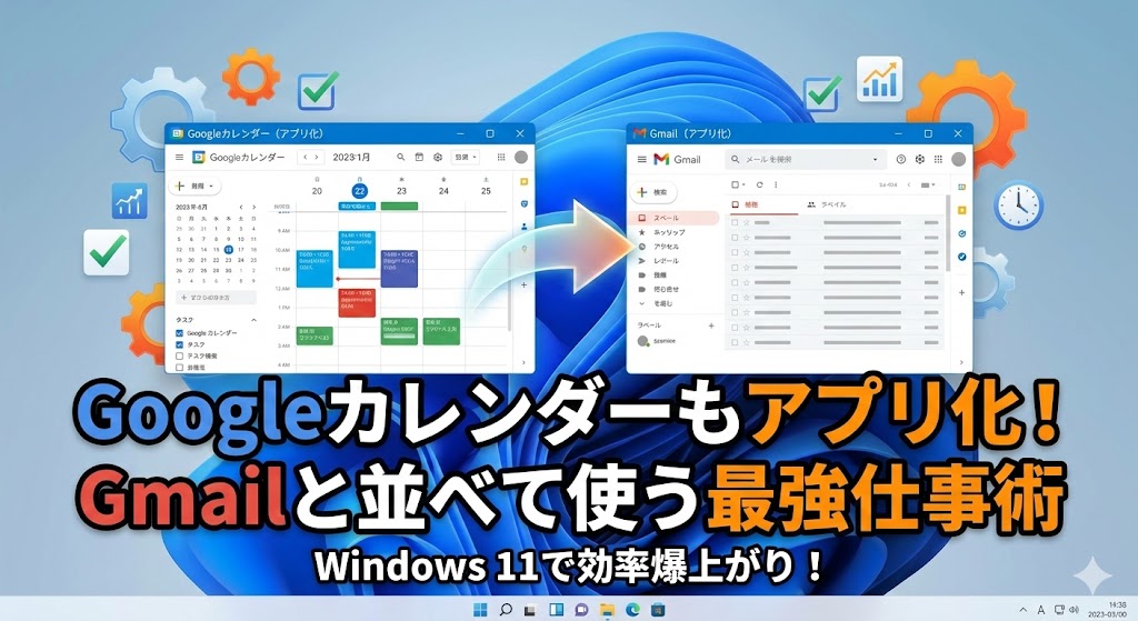GoogleカレンダーもWindows 11でアプリ化！Gmailと並べて使う最強仕事術