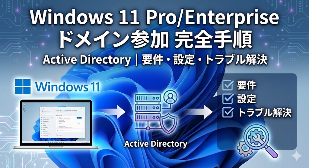 Windows 11 Pro/Enterpriseをドメイン（Active Directory）に参加させる完全手順【要件・設定・トラブル解決】