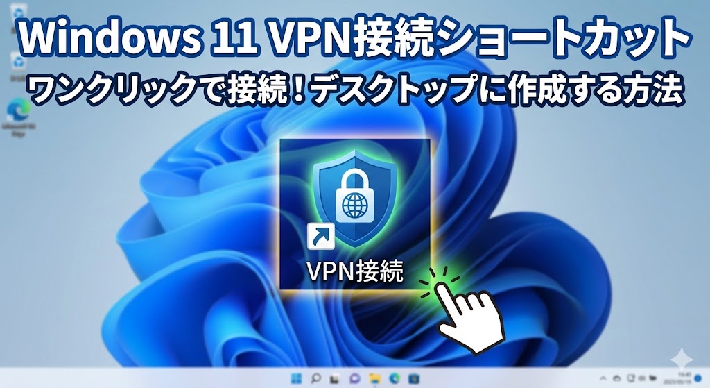 Windows 11でVPN接続のショートカットをデスクトップに作成し、ワンクリックで接続する方法