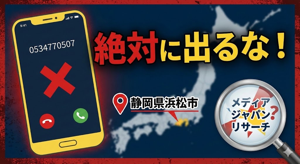 【絶対に出るな】0534770507は詐欺？なぜ静岡県浜松市なのかとメディアジャパンリサーチの正体