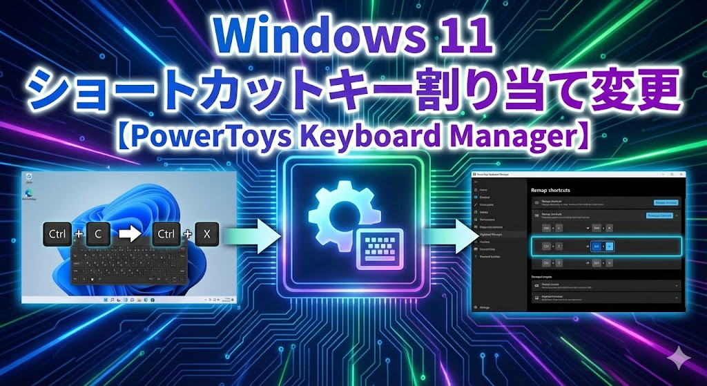 Windows 11でショートカットキーの割り当てを変更する方法【PowerToys Keyboard Manager】