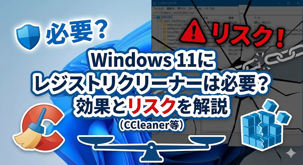 Windows 11にレジストリクリーナー（CCleaner等）は必要？効果とリスクを解説