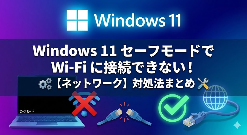 Windows 11のセーフモードでインターネット（Wi-Fi）に接続できない時の対処法【ネットワーク】