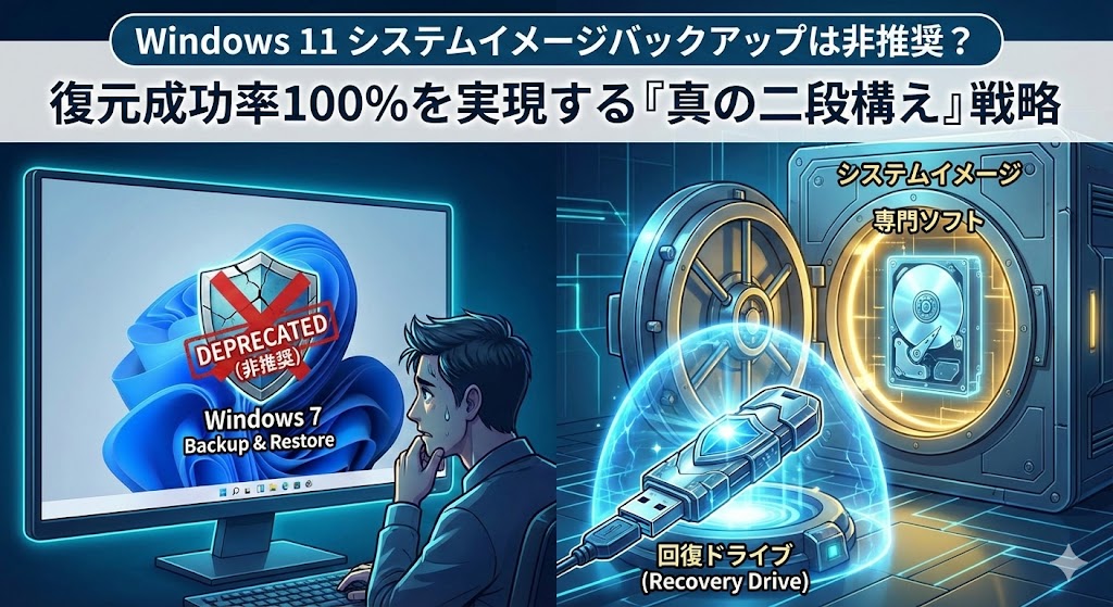 Windows 11のシステムイメージバックアップは非推奨？復元成功率100%を実現する「真の二段構え」戦略