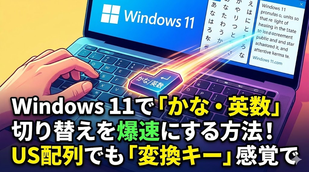 Windows 11で「かな・英数」切り替えを爆速にする方法！US配列でも「変換キー」感覚で