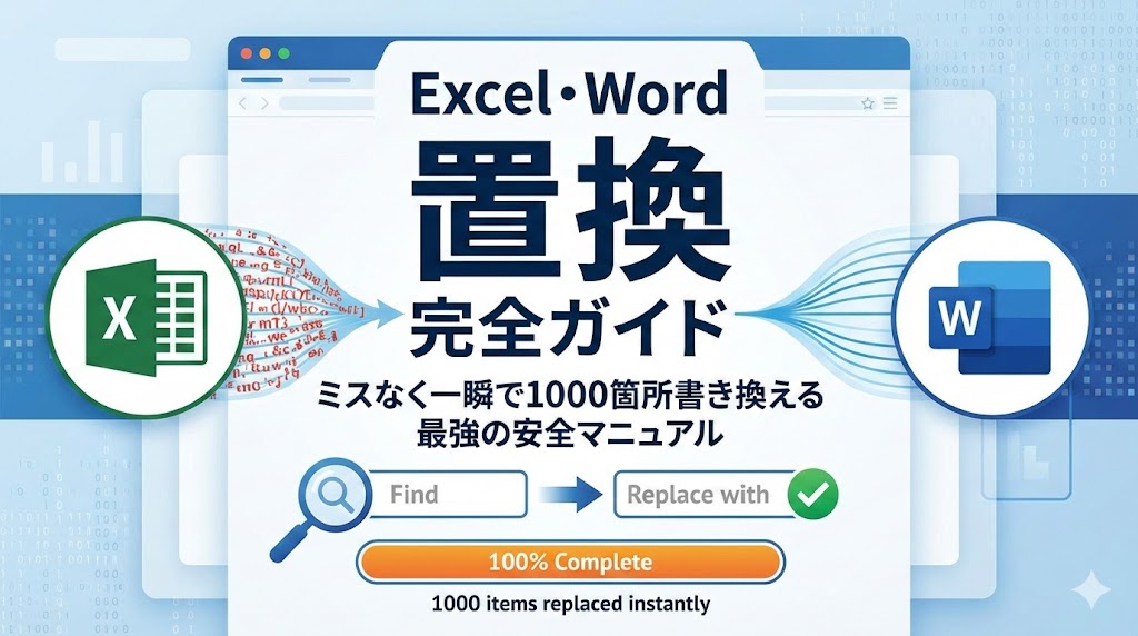 Excel・Word「置換」完全ガイド｜ミスなく一瞬で1000箇所書き換える最強の安全マニュアル