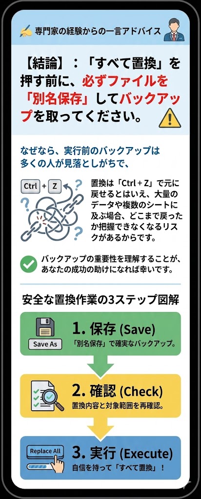 Excel・Word「置換」完全ガイド|ミスなく一瞬で1000箇所書き換える最強の安全マニュアル